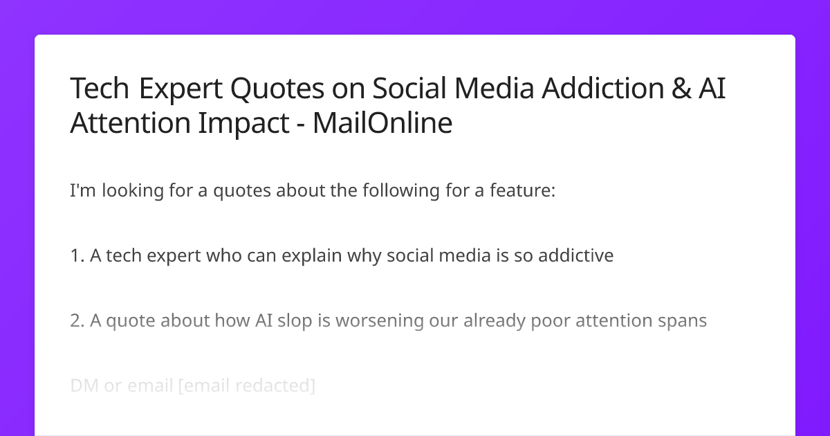 Tech Expert Quotes on Social Media Addiction & AI Attention Impact ...
